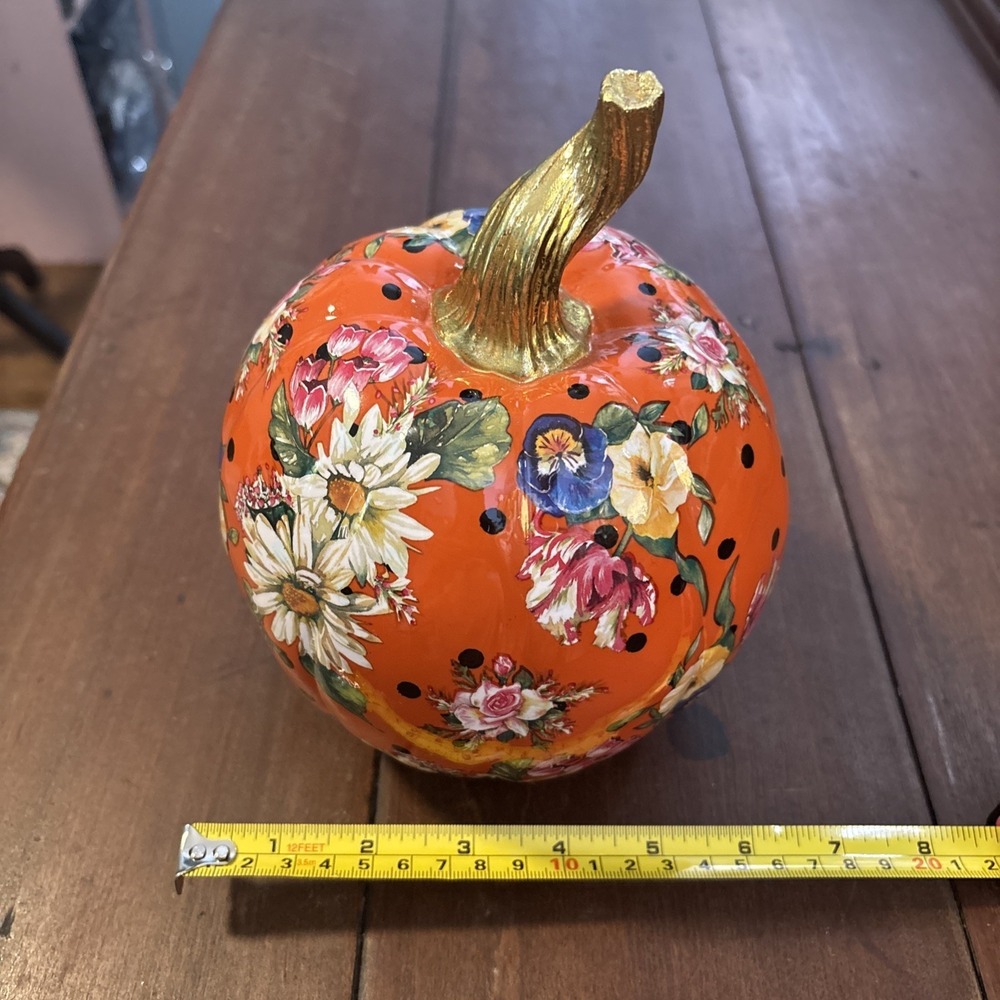 MacKenzie Childs Orange Flower Market Pumpkin